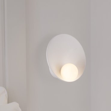 Nova Luce Minim - wandlamp - Ø 23 x 23 cm - zandwit en opaalglas