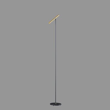 Artdelight Kansas - vloerlamp - 20 x 25 x 140 cm - 6W dimbare LED incl. - zwart en warm goud