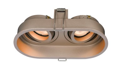 Artdelight Rex2 - inbouwspot - 175 x 92 mm, 2 x Ø 86 x 81 mm inbouwmaat - champagne