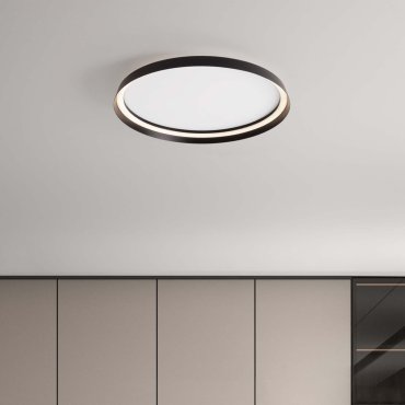 Nova Luce Ormi - plafondlamp - Ø 60 x 7 cm - 48W dimbare LED incl. - zandzwart
