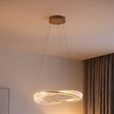 Nova Luce Aurelia - hanglamp - Ø 60 x 120 cm - 36W dimbare LED incl. - goud