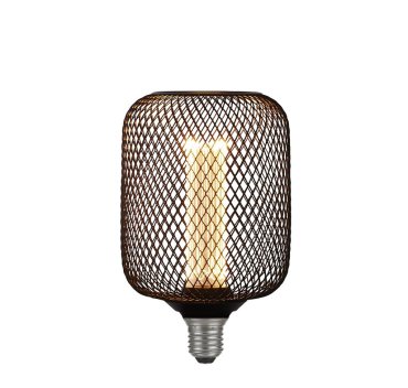 Searchlight Wire Mesh Effect Globe - Ø 12 x 18,5 cm - E27 - 4,5W dimbaar - 2700K - zwart