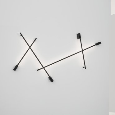 Nova Luce Gropius - wandverlichting - 120 x 7 x 3,5 cm - 20W LED incl. - zand zwart