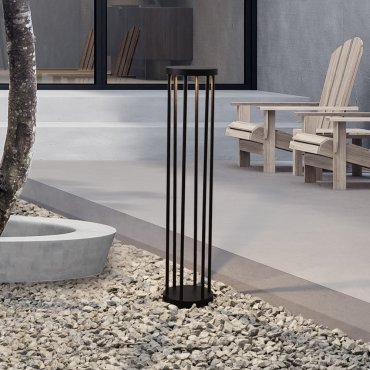 Nova Luce Nereus - tuinpaal - Ø 16 x 75 cm - 8W LED incl. - IP65 - donker antraciet