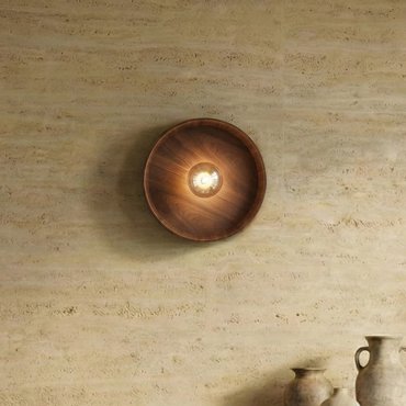 VK Lighting Halo - wandlamp - Ø 40 x 14 x 8 cm - walnoot