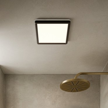 Nordlux Oja - badkamer plafondverlichting - 29,4 x 29,4 x 2,3 cm - 3 stappen Moodmaker SceneSelect functie - 14,5W LED incl. - IP54 - zwart