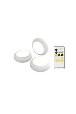 Calex Spot on Pucklights - set van 3 pucklights op batterijen inclusief afstandsbediening - Ø 7,8 x 3,8 cm - wit