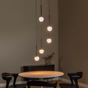 Lucide Calina - hanglamp - Ø 42 x 169,3 cm - 5 x 8,2W dimbare LED incl. - zwart