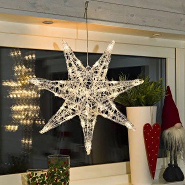 Konstsmide kerstverlichting - kerstster - 45 x 2,5 x 45 cm - transparant