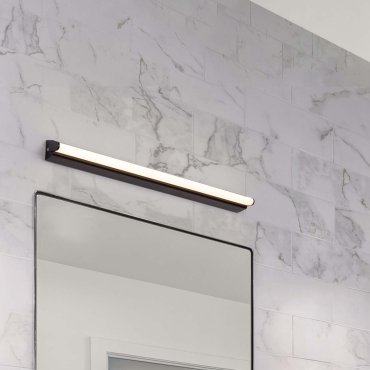 Nova Luce Endo - wandlamp - 60 x 5,5 x 4,5 cm - 19W LED incl. - IP44 - zandzwart