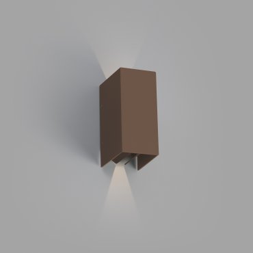 Faro Blind - wandverlichting - 7,4 x 10,5 x 16,5 cm - 6W LED incl. - IP65 - bruin