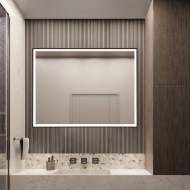 Nova Luce Ambor - spiegel met verlichting - 60 x 80 x 5,5 cm - 37W LED incl. - IP44 - geanodiseerd zwart