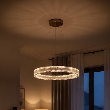 Nova Luce Aurelia - hanglamp - Ø 60 x 150 cm - 41W dimbare LED incl. - goud