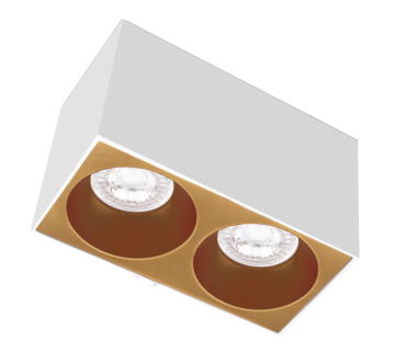 Century Italia Essenza Cube - opbouwspot 2L - 16 x 8 x 9,8 cm - goud en wit