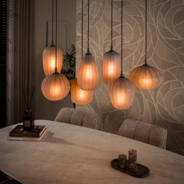 Vico Altura - hanglamp - 90 x 30 x 150 cm - mat sienna bruin