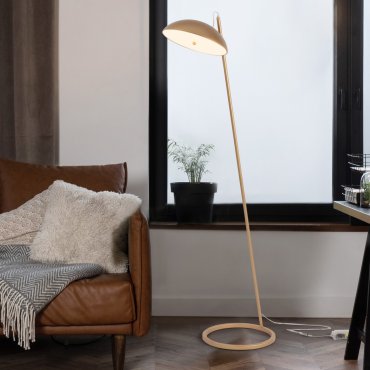 Nova Luce Flute - vloerlamp - Ø 30 x 153 x 55 cm - 30W dimbare LED incl. - zandgoud