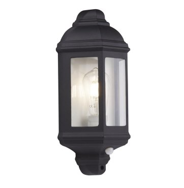Searchlight Maine - buiten wandlamp met PIR-sensor - 17 x 36 cm - IP44 - zwart