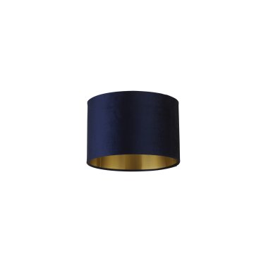 Searchlight Drum Shade - lampenkap - Ø 30 x 20 cm - marineblauw en geborsteld goud