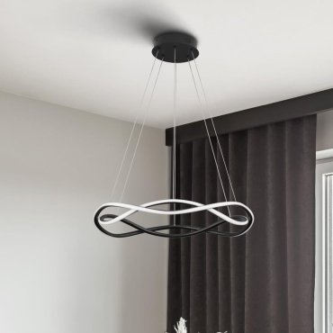 Nova Luce Jinal - hanglamp - Ø 45 x 120 cm - 27W LED incl. - zandzwart
