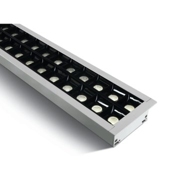 ONE Light Recessed LED Linear Profiles - inbouw plafondverlichting - 130 x 8 x 5,5 cm - 40W LED incl. - wit - warm witte lichtkleur