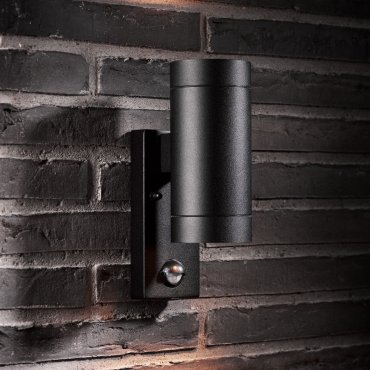 Nordlux Tin Maxi Sensor - buiten wandverlichting met bewegingsdetector - 7,6 x 22 x 12,5 cm - IP54 - zwart