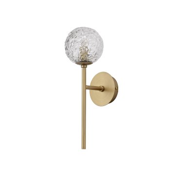 Nova Luce Mirano - wandverlichting - 14,5 x 11 x 35 cm - messing goud en transparant