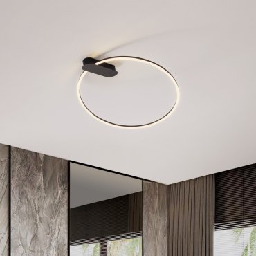 Nova Luce Kiklos - plafondlamp - Ø 64 x 30 cm - 30W dimbare LED incl. - zandzwart