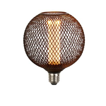 Searchlight Wire Mesh Effect Globe - Ø 14 x 16 cm - E27 - 4,5W dimbaar - 2700K - zwart