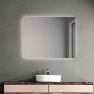 Nova Luce Alda - spiegel met verlichting - 80 x 60 x 3,5 cm - 48W LED incl. - IP44 - zilver