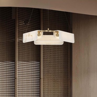 Nova Luce Aider - hanglamp - Ø 63 x 130 cm - 34W dimbare LED incl. - messing goud