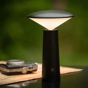 Lucide Jive - oplaadbare buiten tafellamp - Ø 13,9 x 21,3 cm - 4W dimbare LED incl. -  IP44 - zwart