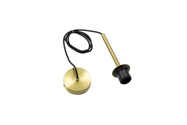 Artdelight Tube - hanglamp met strijkijzersnoer - Ø 10 x 150 cm - mat goud en zwart