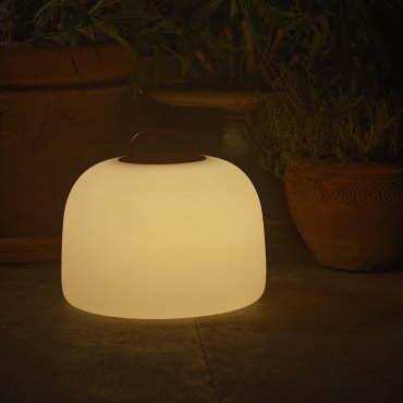 Nordlux Kettle To-Go 36 - oplaadbare tafellamp buiten - 36 x 30,8 cm - 6,8W LED incl. - IP65 - wit en rood