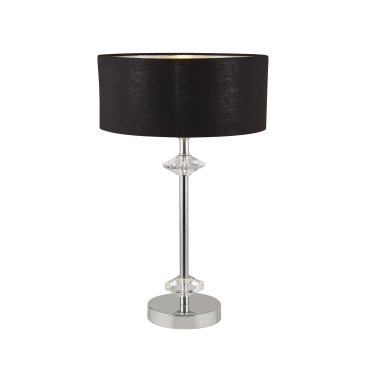 Searchlight New Orleans - tafellamp - Ø 28 x 46 cm - zwart en chroom