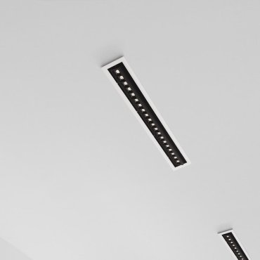 Nova Luce Cantia - inbouwspot - 59,4 x 8,2 cm - 576 x 72 mm inbouwmaat - 30W LED incl. - zwart - warm wit