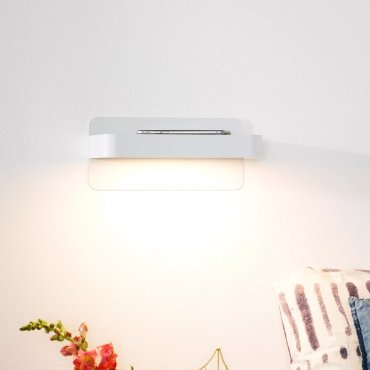 Lucide Atkin - bedlamp met USB-poort - 25 x 14 x 11,5 cm - 5W LED incl. - wit
