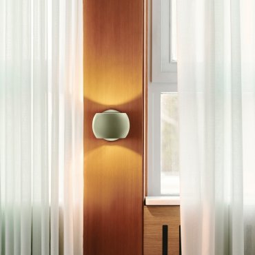 Nordlux Belir - wandlamp - Ø 13 x 11 x 15,6 cm - stoffig groen