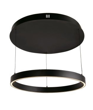 Searchlight Layla - hanglamp -Ø 64 x 190 cm - 29W dim-to-warm LED incl. - beweging gestuurd - zwart