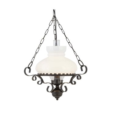 Searchlight Hurricane - hanglamp - Ø 45 x 93 cm - roest en opaal