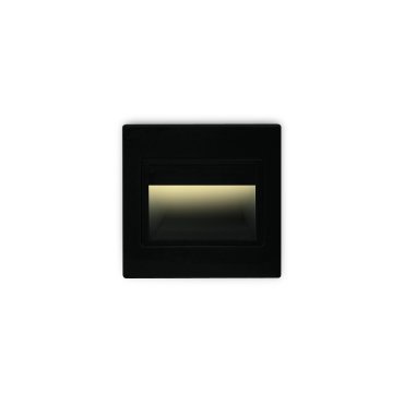 ONE Light Indoor Square Wall Recessed - inbouw wandverlichting - 9,4 x 3,5 x 9,4 cm - 1,5W LED incl. - zwart
