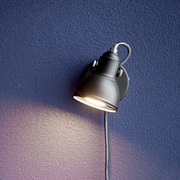 Nordlux Aslak 8 - wandspot met schakelaar - 8 x 10,5 cm - zwart