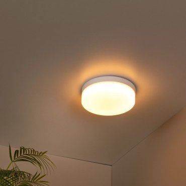 Lucide Biskit - plafondlamp met bewegingssensor - Ø 23 x 6,5 cm - 12W LED incl. - IP44 - wit