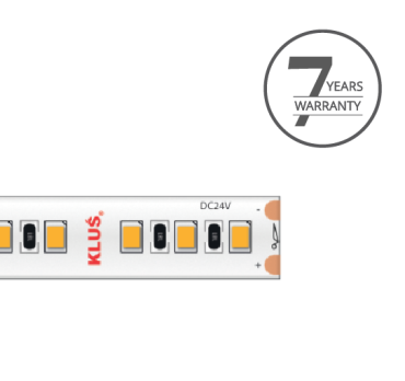 KLUS LED strip - 0,8cm breed, 500cm lengte - 24Vdc - dimbaar - 14,4W LED per meter - 120 LEDs per meter - IP20 - 4000K