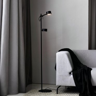 Nordlux Clyde - staanlamp - 138 cm - 3 stappen dimmer - 2 x 5,5W LED incl. - zwart