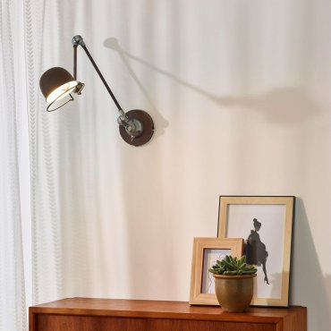 Lucide Honore - wandlamp met schakelaar - 10,5 x 70 x 46 cm - roest bruin