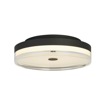 Searchlight Cyprus - plafondlamp - Ø 40 x 11 cm - 29W dimbare LED incl. - zwart en transparant