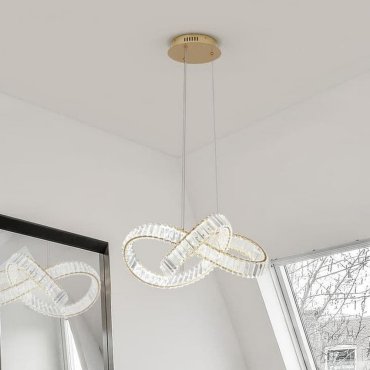 Nova Luce Conceto - hanglamp - Ø 60 x 120 cm - 49W dimbare LED incl. - goud