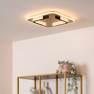 Lucide Andreas - plafondlamp - 40,5 x 40,5 x 5,1 cm - 30W LED incl. - goud