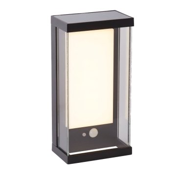 Searchlight Shine -  buiten wandverlichting met sensor op zonne-energie - 25,3 x 12,2 x 8,5 cm - 1W LED incl. - IP54 - antraciet