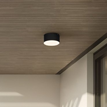 Nova Luce Judi - plafondlamp - Ø 12 x 6 cm - 10W LED incl. - IP65 - zwart
